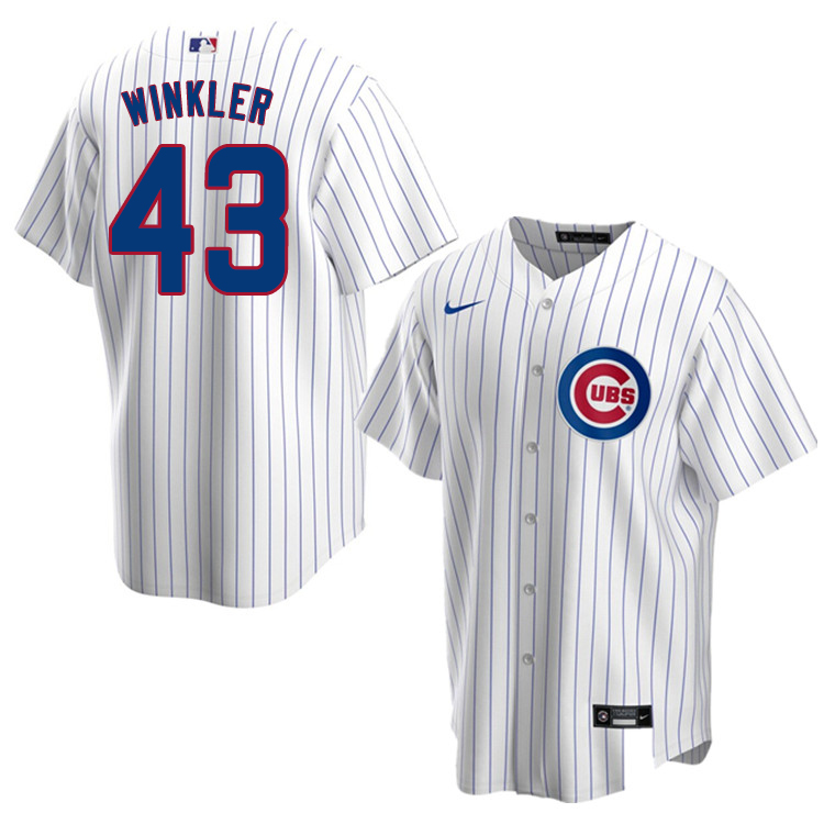 Nike Men #43 Dan Winkler Chicago Cubs Baseball Jerseys Sale-White - Click Image to Close